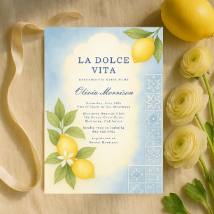 Elegant La Dolce Vita Italian Bridal Shower Invitation