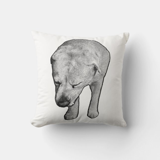 Elegant Lab Study with Soft Dots Throw Pillow (Front)