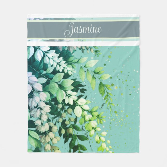Elegant Laburnum Cascade Fleece Blanket (Front)