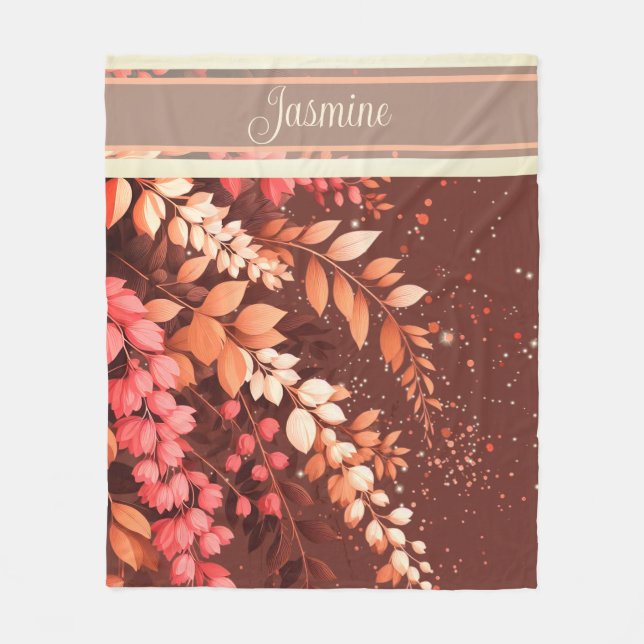 Elegant Laburnum Cascade Fleece Blanket (Front)