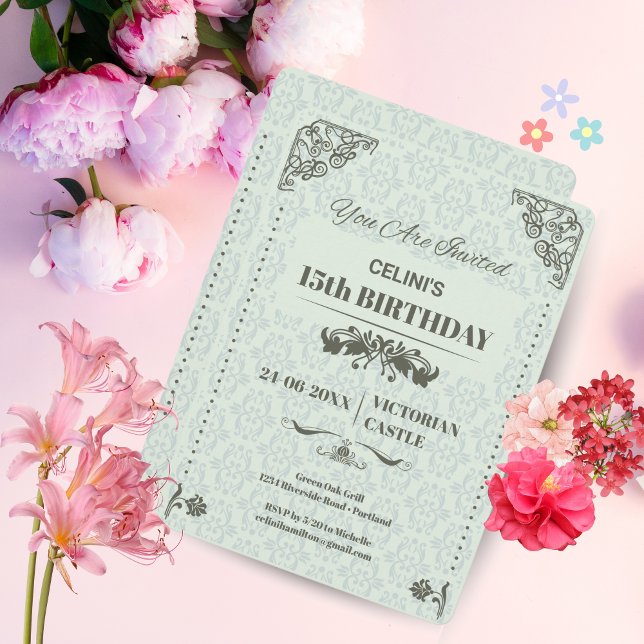 Elegant Lace 15th Birthday Invitations – Custom  (Elegant Lace 15th Birthday Invitations – Custom & Stylish)