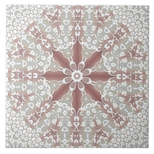 Elegant Lace Floral Ceramic Tile