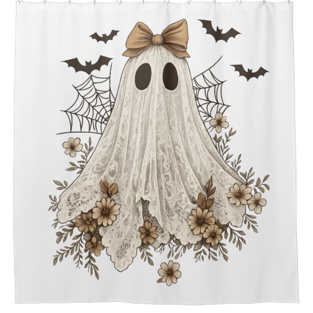 Elegant Lace Ghost with Bow | Floral Ghost  (Front)