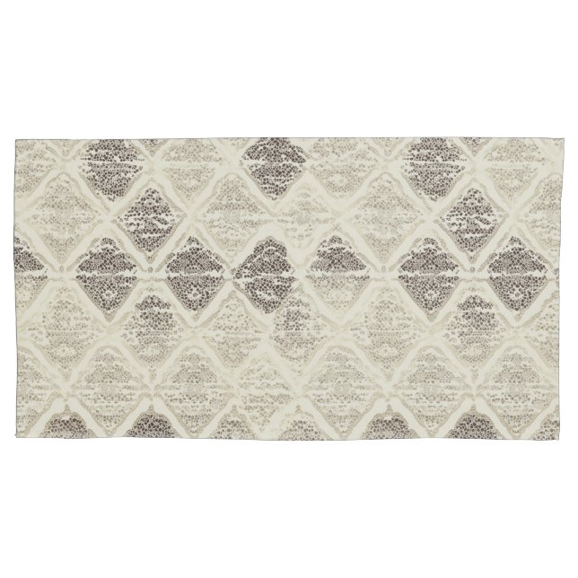 Elegant Lace-Inspired Geometric Pattern Pillowcase (Front-Left)