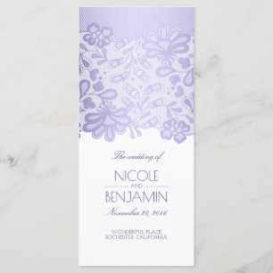 Elegant Lace Lavender Purple Wedding Programs