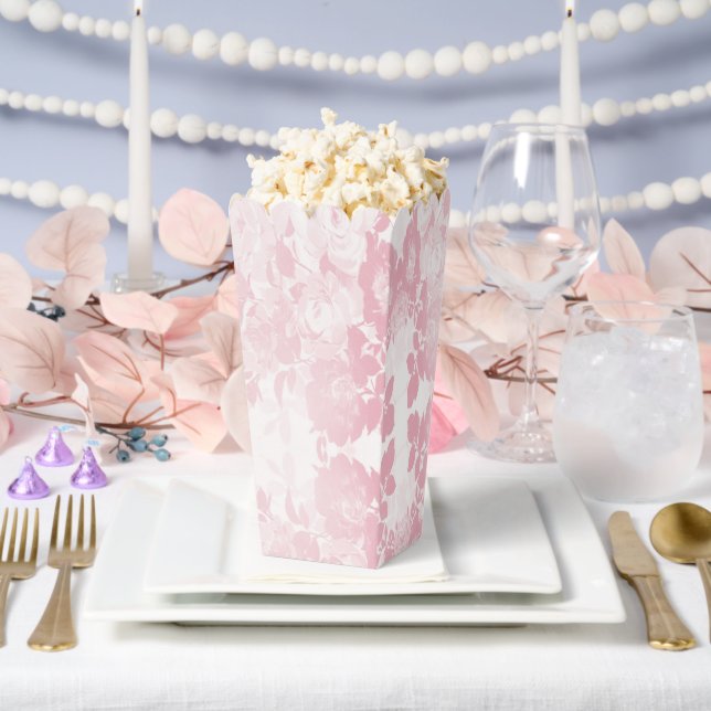 Elegant lace pink flowers favour box (Wedding)