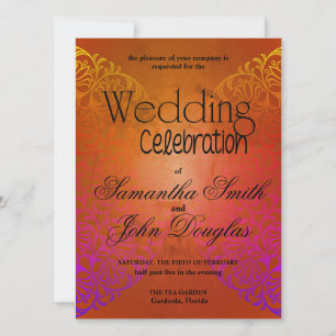 Elegant Lace Rustic & Black Modern Minimalist Invitation