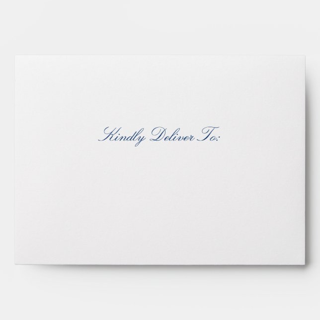 Elegant Lace Script Wedding Invitation Envelope (Front)