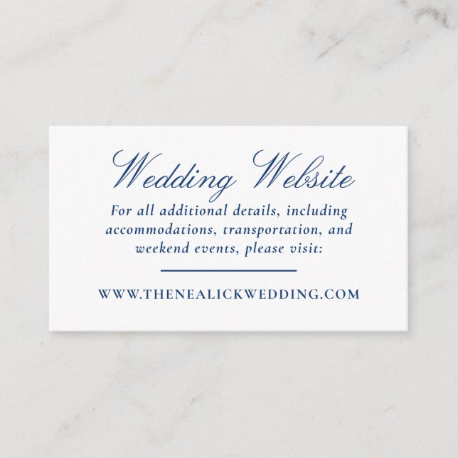 Elegant Lace Script Wedding Website Enclosure Card (Front)