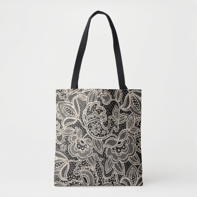 Elegant Lace Seamless Pattern Design Tote Bag (Front)