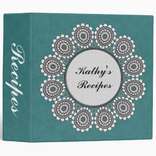 Elegant Lace Teal Doily Custom Recipe/Photo Binder