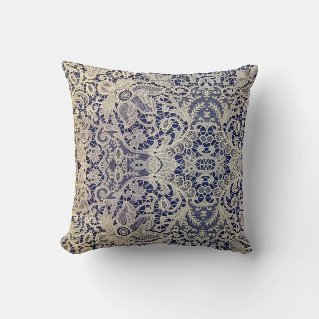 Elegant lace throw pillow (Front)