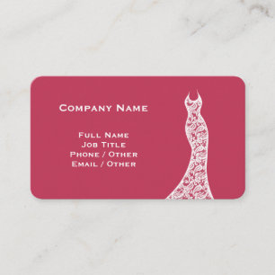 Elegant Lace Wedding Dress Business Card magenta
