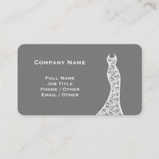 Elegant Lace Wedding Dress grey Business Card