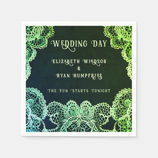 Elegant Lace" Wedding Invitation Collection  Napkin (Front)