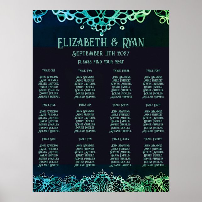 Elegant Lace Wedding Invitation Poster (Front)