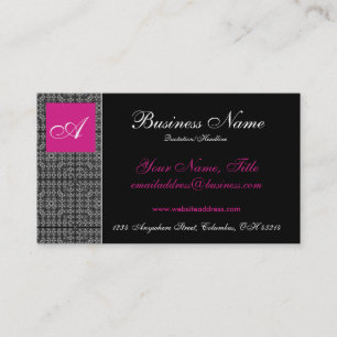 Elegant Lace with Pink Monogram Business Cards