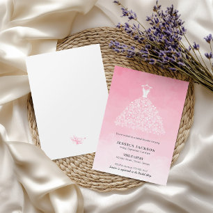 Elegant Lacy Bridal Gown Pink Ombre Holiday Card