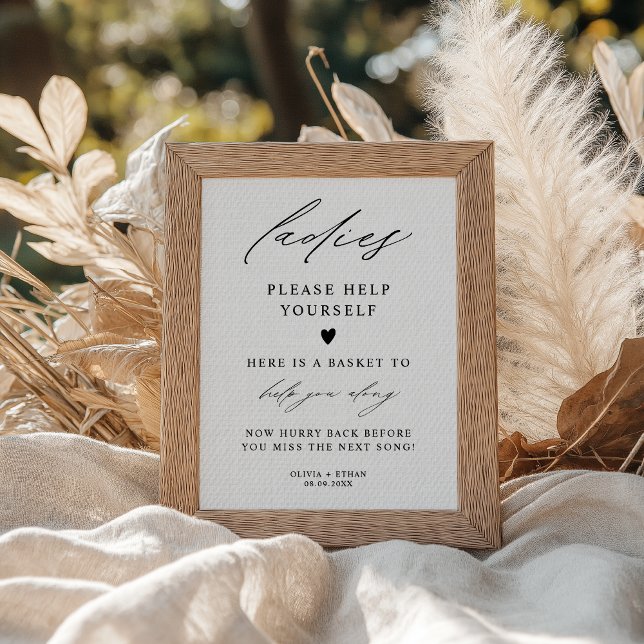 Elegant Ladies Bathroom Basket Wedding Sign (Creator Uploaded)