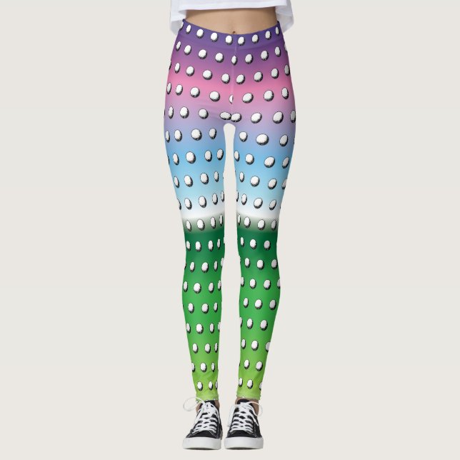 Elegant Ladies Golf Design Leggings (Front)