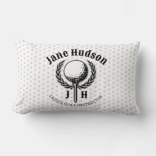 Elegant Ladies Golf Monogram Design Lumbar Pillow