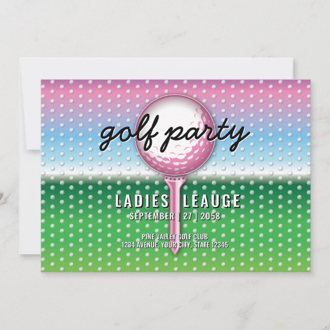 Elegant Ladies Golf Party Design Save The Date (Front)