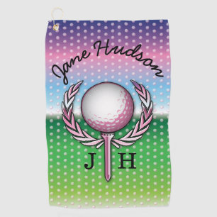 Elegant Ladies Monogram Golf Design Towel