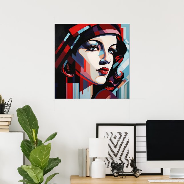 Elegant lady Art Deco lovers  Poster (Home Office)