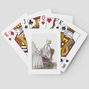 Elegant Lady at her Dressing Table, plate from 'Ga Playing Cards