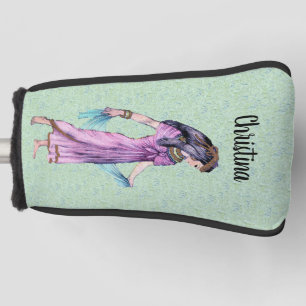 Elegant Lady from Egypt Purple Dress Green Golf Head Cover