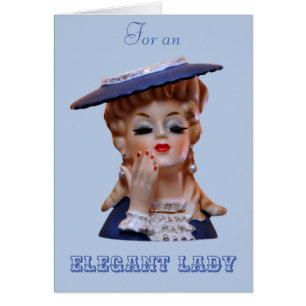 Elégant Lady Head Vase Fancy Casquette Carte de vo