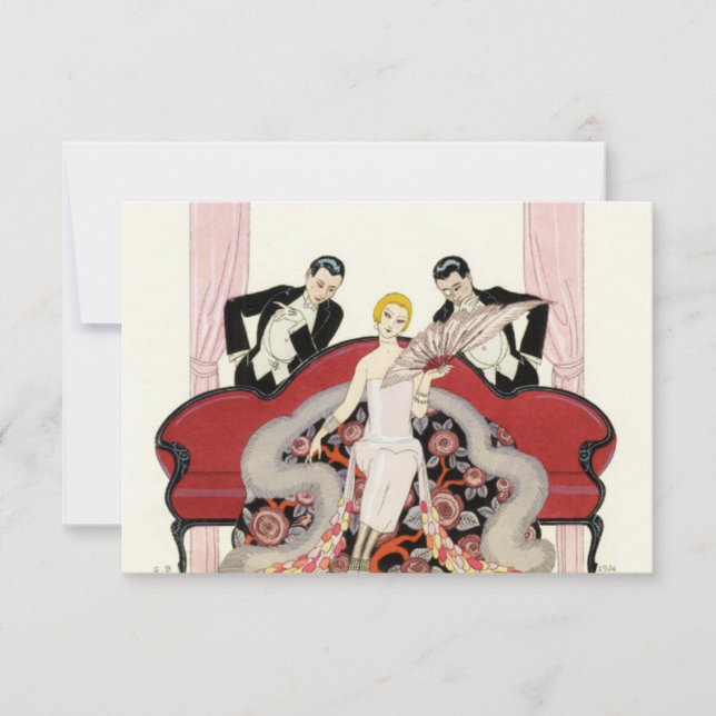 Elegant Lady in Paris Art Deco Invitations (Front)