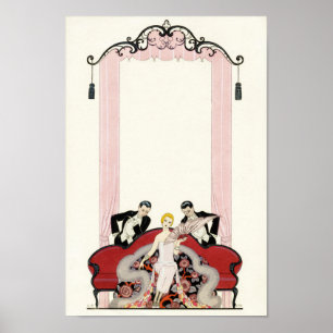 Elegant Lady in Paris Art Deco Poster