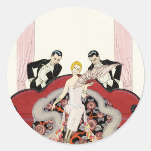 Elegant Lady in Paris Art Deco Stickers