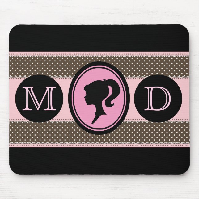 Elegant Lady Monogram Mouse Pad (Front)