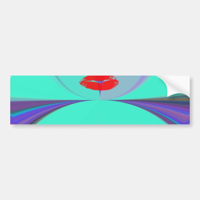 Elegant Lady Portrait: A Colorful Artwork Bumper Sticker (Front)