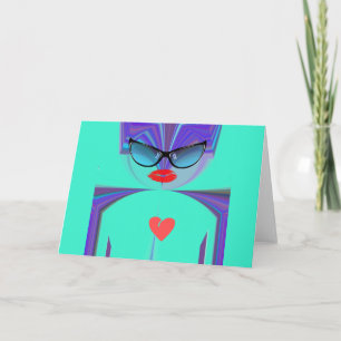 Elegant Lady Portrait: A Colourful Artwork Card