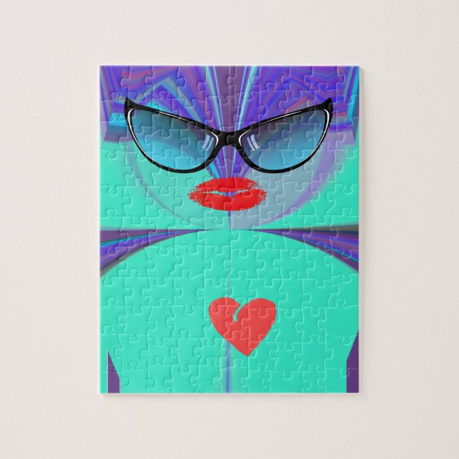 Elegant Lady Portrait: A Colourful Artwork Jigsaw Puzzle (Vertical)