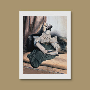 Elegant Lady Reading - Vintage Art Print