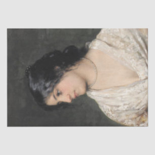Elegant Lady with a Pearl Necklace Tissue Paper