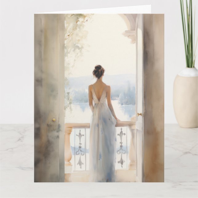 Elegant lakeside Birthday Card (Front)