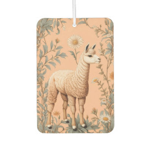 Elegant Lama and Daisy Flowers On Peach Air Freshener
