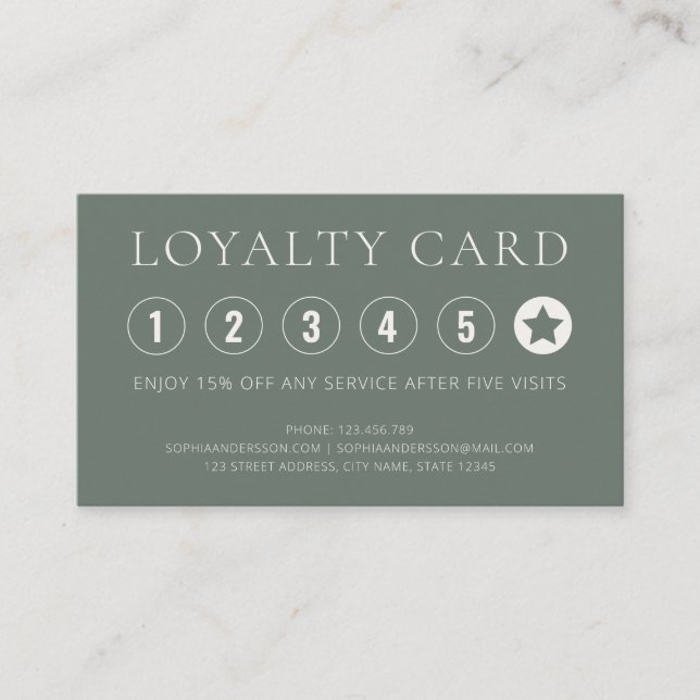 Elegant Landscape Torn Edge Flat Loyalty Card (Front)