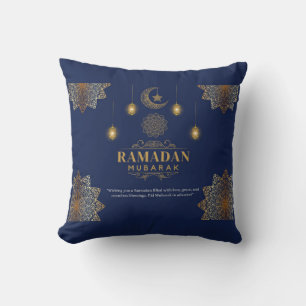 Elegant Lantern Glow Ramadan Greeting Throw Pillow