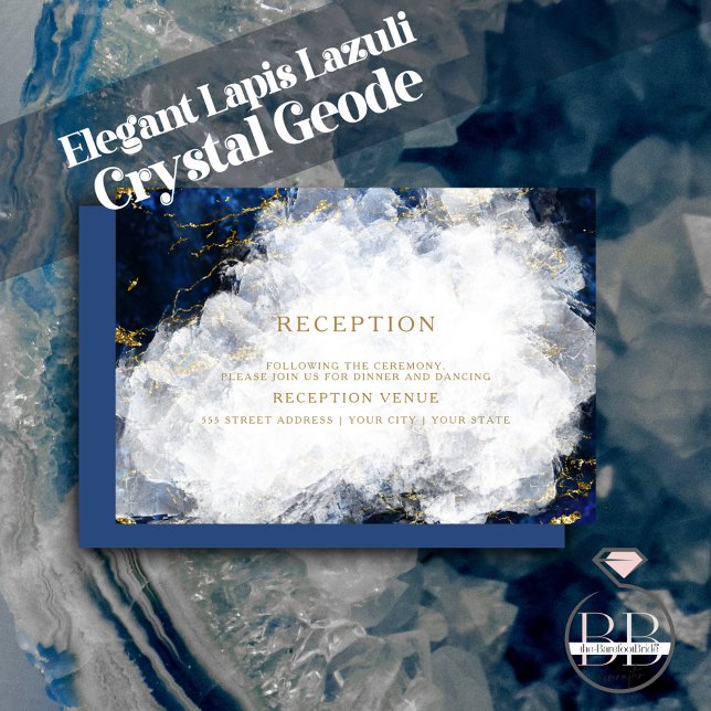 Elegant Lapis Lazuli Crystal Geode Invitation (Creator Uploaded)