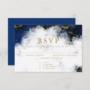 Elegant Lapis Lazuli Crystal Geode RSVP Card