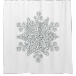 Elegant Large Snowflake Winter Shower Curtain