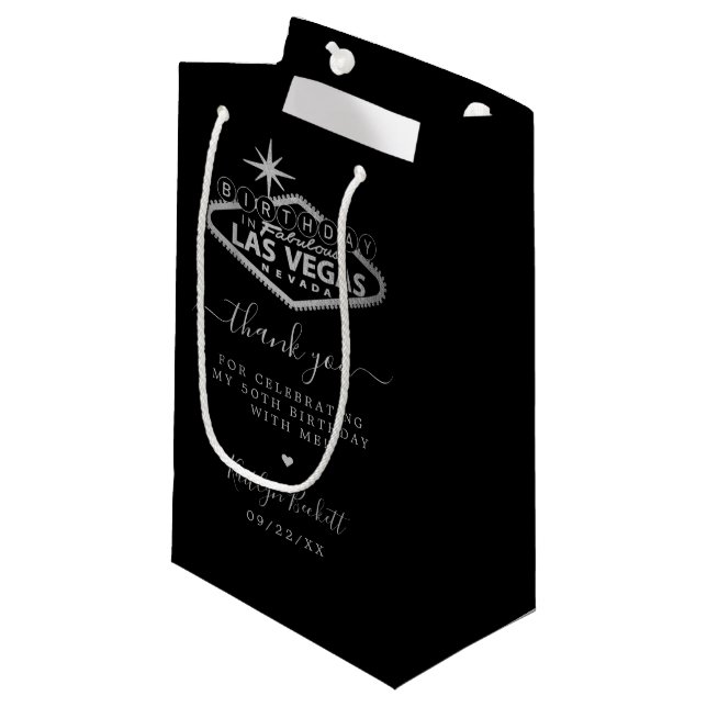 Elegant Las Vegas Birthday Party Thank You Small Gift Bag (Front Angled)