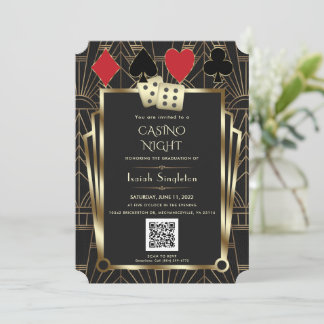 Elegant Las Vegas Casino Night Graduation Invitation