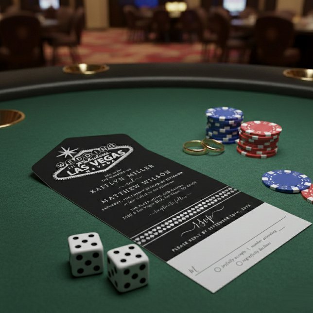 Elegant Las Vegas Destination Wedding All In One Invitation (Creator Uploaded)